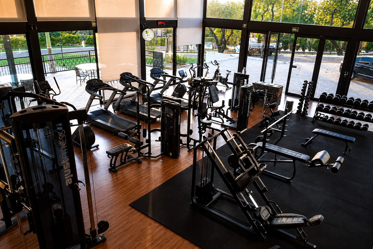 Espaço fitness corporativo e compartilhado entregue pela Shaper